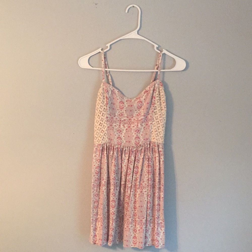 Baby Pink and Maroon Mini Dress